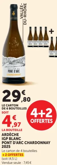 Vin blanc Ardèche IGP Pont d'Arc Chardonnay 2025