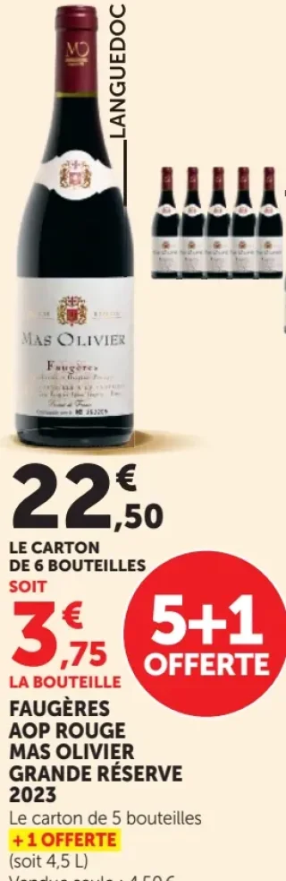 Vin Rouge Faugères AOP Mas Olivier Grande Réserve 2023