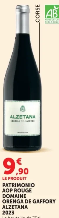 DOMAINE ORENGA DE GAFFORY ALZETANA PATRIMONIO AOP ROUGE 2023