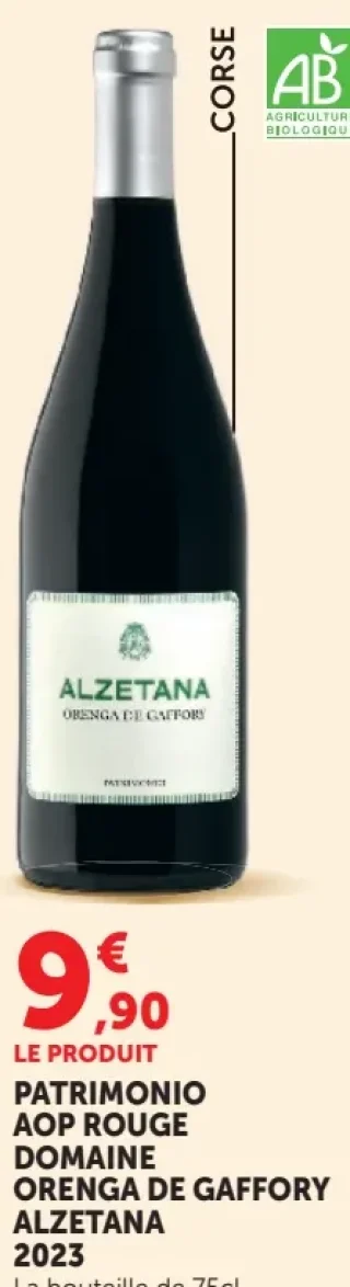 DOMAINE ORENGA DE GAFFORY ALZETANA PATRIMONIO AOP ROUGE 2023