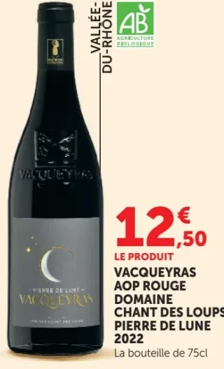 Vacqueyras AOP Rouge Domaine Chant des Loups Pierre de Lune 2022