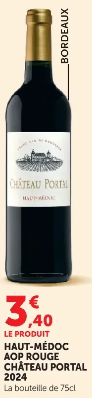 Vin rouge Château Portal Haut-Médoc AOP Rouge 2024