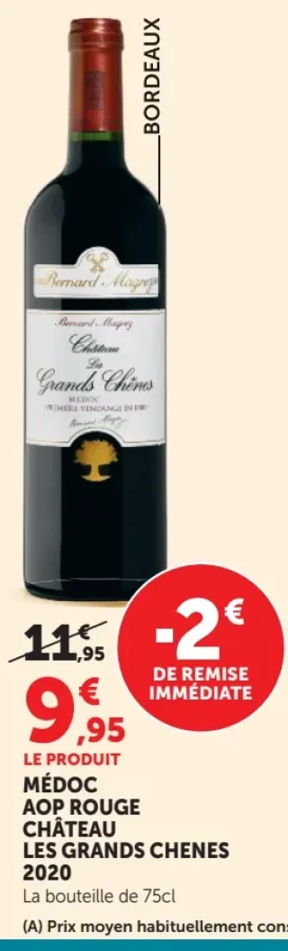 Vin rouge Château Les Grands Chênes Médoc AOP Rouge 2020