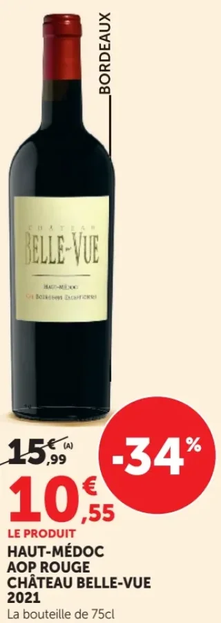 Vin rouge Château Belle-Vue Haut-Médoc AOP Rouge 2021