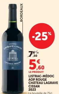 Vin rouge AOP Listrac-Médoc Château Lagrave Cissan 2023