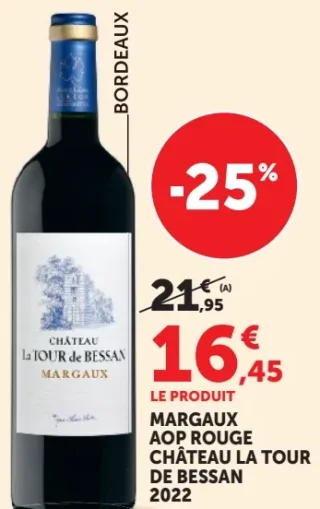 Vin rouge AOP Margaux Château La Tour de Bessan 2022