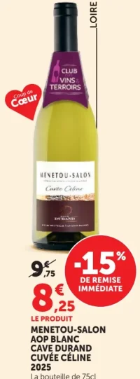 Menetou-Salon AOP Blanc Cave Durand Cuvée Céline