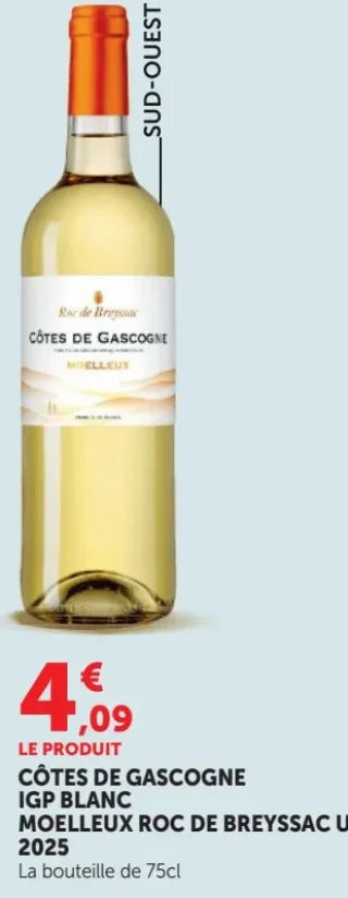 ROC DE BREYSSAC U Côtes de Gascogne IGP Moelleux Blanc 2025