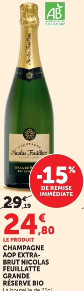 Champagne AOP Extra-Brut Nicolas Feuillatte Cuvée Spéciale Grande Réserve Bio