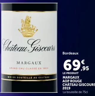 Bordeaux MARGAUX AOP ROUGE CHÂTEAU GISCOURS 2019