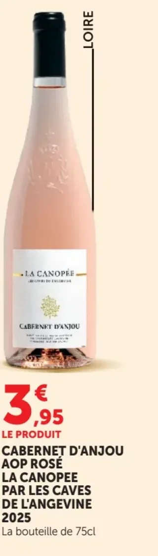 CABERNET D'ANJOU AOP ROSÉ LA CANOPEE PAR LES CAVES DE L'ANGEVINE 2019