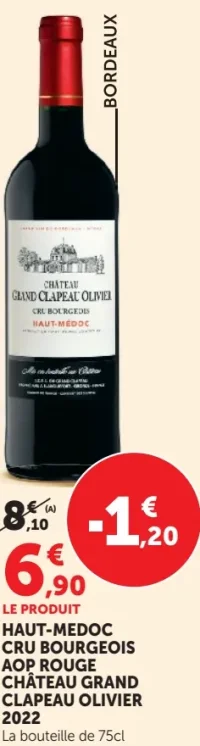 HAUT-MEDOC CRU BOURGEOIS AOP ROUGE CHÂTEAU GRAND CLAPEAU OLIVIER 2022