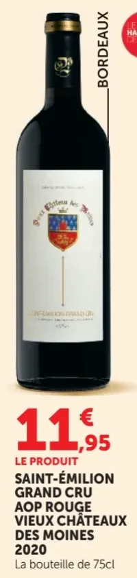 Saint-Émilion Grand Cru AOP Rouge Vieux Châteaux des Moines 2020