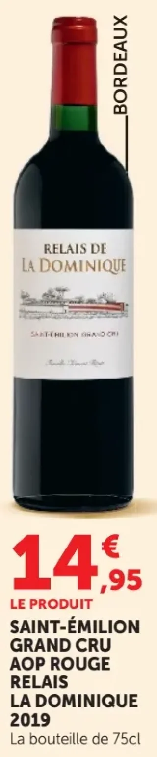 Saint-Émilion Grand Cru AOP Rouge Relais de la Dominique 2019