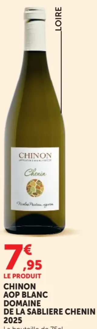 CHINON AOP BLANC DOMAINE DE LA SABLIERE CHENIN 2025