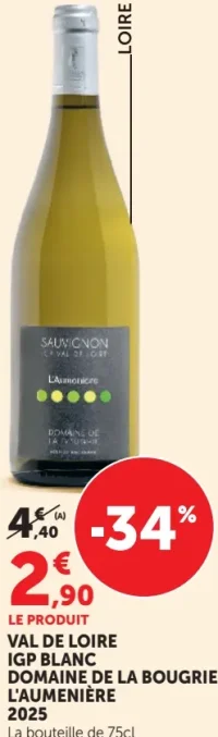 VAL DE LOIRE IGP BLANC DOMAINE DE LA BOUGRIE L'AUMENIÈRE 2025