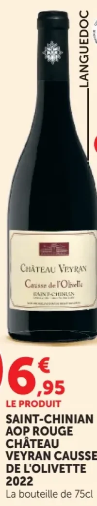 Saint-Chinian AOP Rouge Château Veyran Causse de l'Olivette 2022