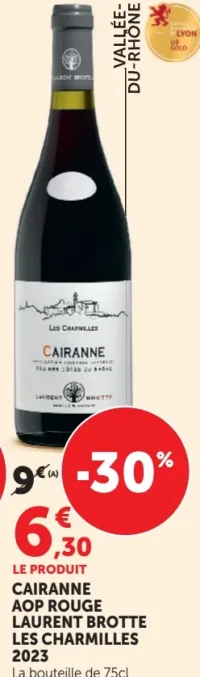 CAIRANNE AOP ROUGE LAURENT BROTTE LES CHARMILLES 2023