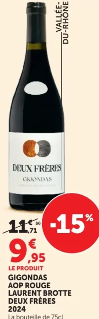GIGONDAS AOP ROUGE LAURENT BROTTE DEUX FRÈRES 2024