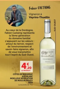 Côtes de Bergerac AOP Blanc Moelleux Révélation de Moulin-Pouzy 2025