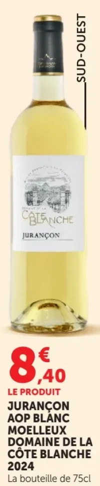 Jurançon AOP Blanc Moelleux Domaine de la Côte Blanche 2024