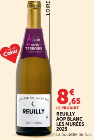 Antoine de la Farge Reuilly AOP Blanc Les Murées