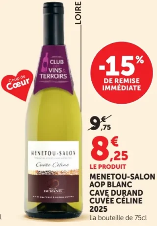 Cave Durand Menetou-Salon AOP Blanc Cuvée Céline