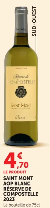 SAINT MONT AOP BLANC RÉSERVE DE COMPOSTELLE 2023