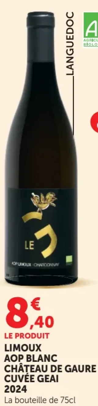 LIMOUX AOP BLANC CHÂTEAU DE GAURE CUVÉE GEAI 2024