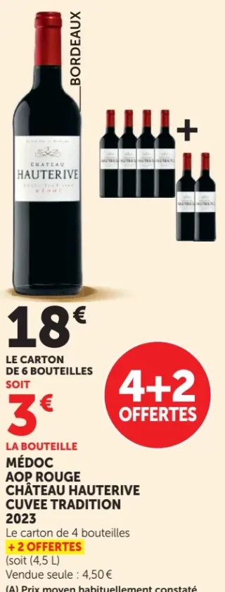 Vin rouge Médoc AOP Château Hauterive Cuvee Tradition 2023
