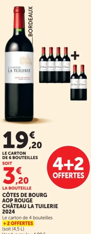 Vin rouge Côtes de Bourg AOP Château La Tuilerie 2024