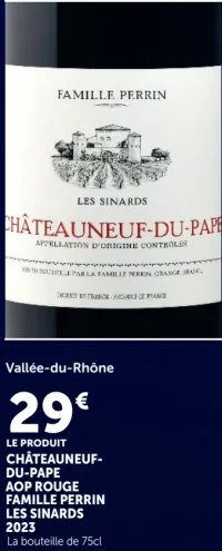 CHÂTEAUNEUF-DU-PAPE AOP ROUGE FAMILLE PERRIN LES SINARDS 2023