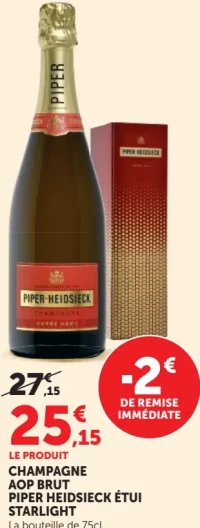 CHAMPAGNE AOP BRUT PIPER HEIDSIECK ÉTUI STARLIGHT