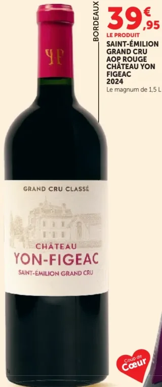 Saint-Émilion Grand Cru AOP Rouge Château Yon-Figeac 2024 Le magnum de 1,5 L