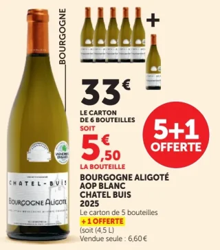 Vin blanc Bourgogne Aligoté AOP Chatel-Buis
