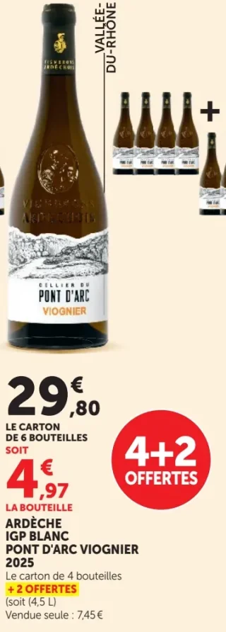 Vin blanc Ardèche IGP Viognier Cellier du Pont d'Arc