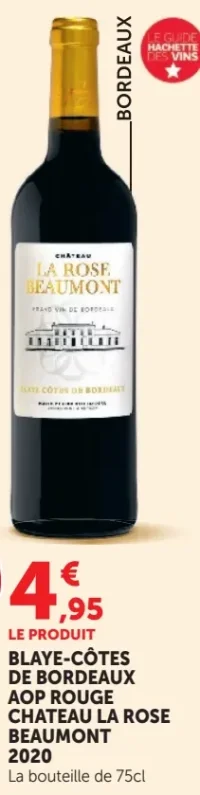 Château La Rose Beaumont Blaye-Côtes de Bordeaux AOP Rouge 2020