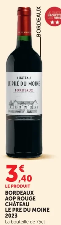 CHÂTEAU LE PRÉ DU MOINE BORDEAUX AOP ROUGE 2023