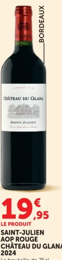 SAINT-JULIEN AOP ROUGE CHÂTEAU DU GLANA 2024