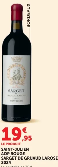 Saint-Julien AOP Rouge Sarget de Gruaud Larose 2024