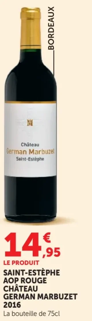 SAINT-ESTÈPHE AOP ROUGE CHÂTEAU GERMAN MARBUZET 2016