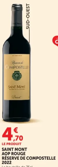 Saint Mont AOP Rouge Réserve de Compostelle 2022