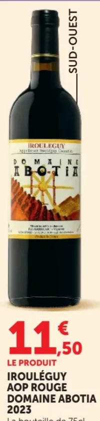 IROULÉGUY AOP ROUGE DOMAINE ABOTIA 2023