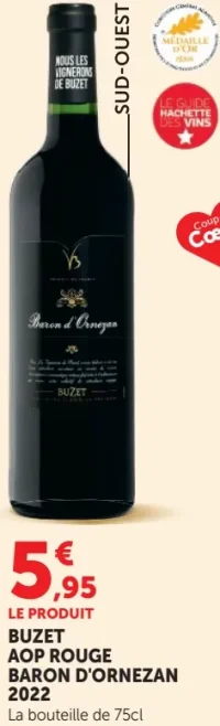 BUZET AOP ROUGE BARON D'ORNEZAN 2022