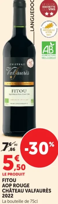 Fitou AOP Rouge Château Valfaurès 2022