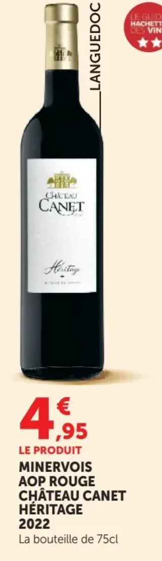 Vin rouge Minervois AOP Rouge Château Canet Héritage 2022