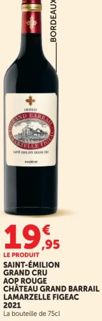 Saint-Émilion Grand Cru AOP Rouge Château Grand Barrail Lamarzelle Figeac 2021