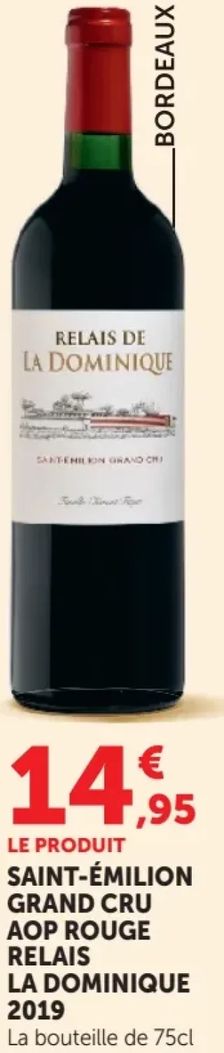 Saint-Émilion Grand Cru AOP Rouge Relais la Dominique 2019