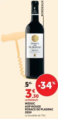 ROSACE DE PLAGNAC MÉDOC AOP ROUGE 2024