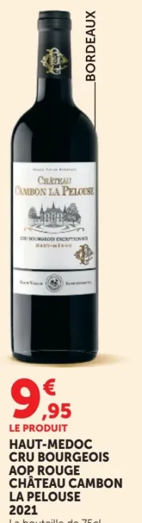 Vin rouge Haut-Médoc Cru Bourgeois AOP Château Cambon La Pelouse 2021